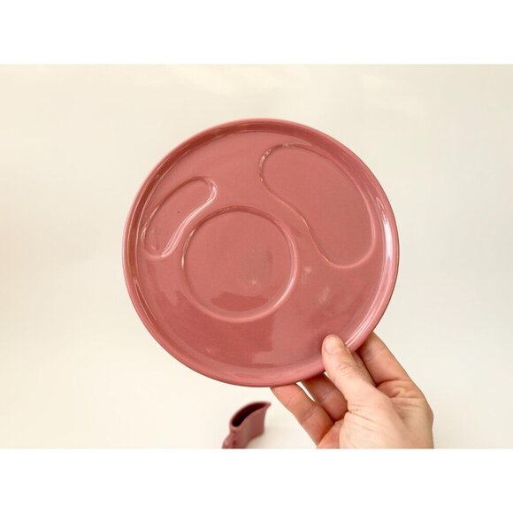 Midcentury Mauve | Pink Full Tea or Coffee w Sugar & Creamer Pottery Vintage Set - Picture 7 of 9